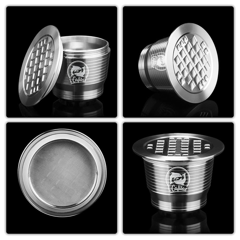 Compatible with Nespresso Stainless Steel Coffee Capsule Reusable Refillable Coffee