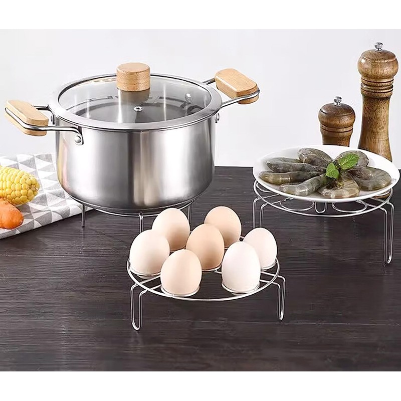 Egg Steaming Rack, 6.2 Inch 7 Egg Hole Round Food