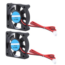 KIMISS 3D Printer Fan, 50Mm X 50Mm X 10Mm 2 Pin Fan 5010 12V Abs 2Pcs 3D Printer Accessory DIY 5010 Fan 2 Pin 12V 4000 6500RPM 30DB 8 14 Cfm