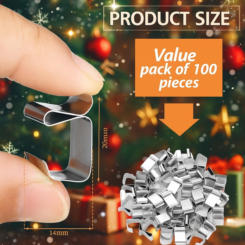 100 Pcs Lights Gutter Hook Clips for Hanging Outdoor Holiday