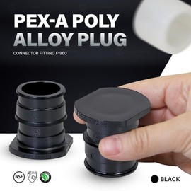 Poly Pex-A Expansion Fitting 1" Plug End Cap for Pipe, F1960 Plug 1 Inch Expansion Barb Connections, Plastic Pipe Cap for use with Pex-A Tubing