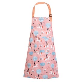 Zihuatailer Unicorn Apron for Kids Baking Cooking, Waterproof Girls Apron, Chef Kids Apron with Pockets, Pink Adjustable Apron for All Children