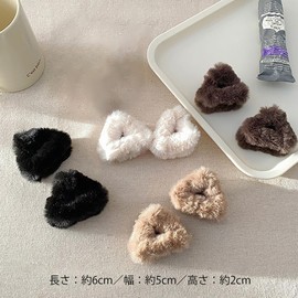 GOODCHI Cat Ears, Hair Claw Bangs, Mini Clips, Fluffy, Cute, Girls, Maid French Clips, Set of 8