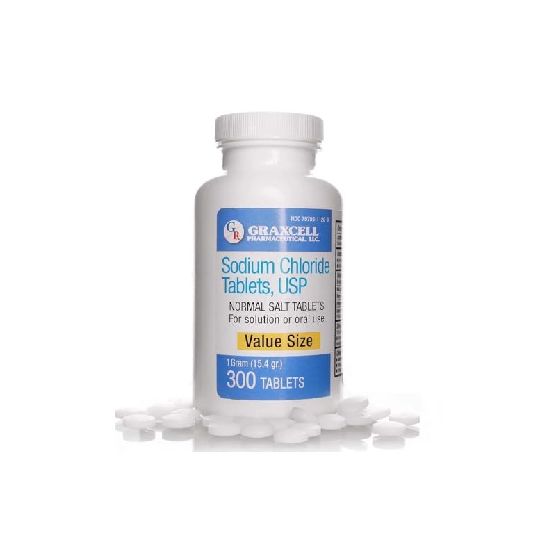 Graxcell Sodium Chloride Tablets 1gm | Electrolyte Salt for POTS