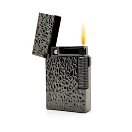 Visol Hubbard Traditional and Torch Flame Refillable Gas Lighter, Flint and Windproof Adjustable Flame Lighter (Shipped Without Butane) (Hammered Gunmetal)