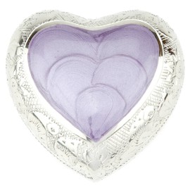 Urns UK Hand Crafted Heart Keepsake Pimlico Cremation Ashes Metal Urn Brass Lilac 7.5 x 7.5 x 4 cm
