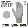 HANDLANDY 12 Pairs PU Coated Nylon Black Protective Work Gloves,