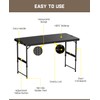 FanttikOutdoor 4ft Portable Folding Table, One-Handed Height Adjustment, 4 Heights,