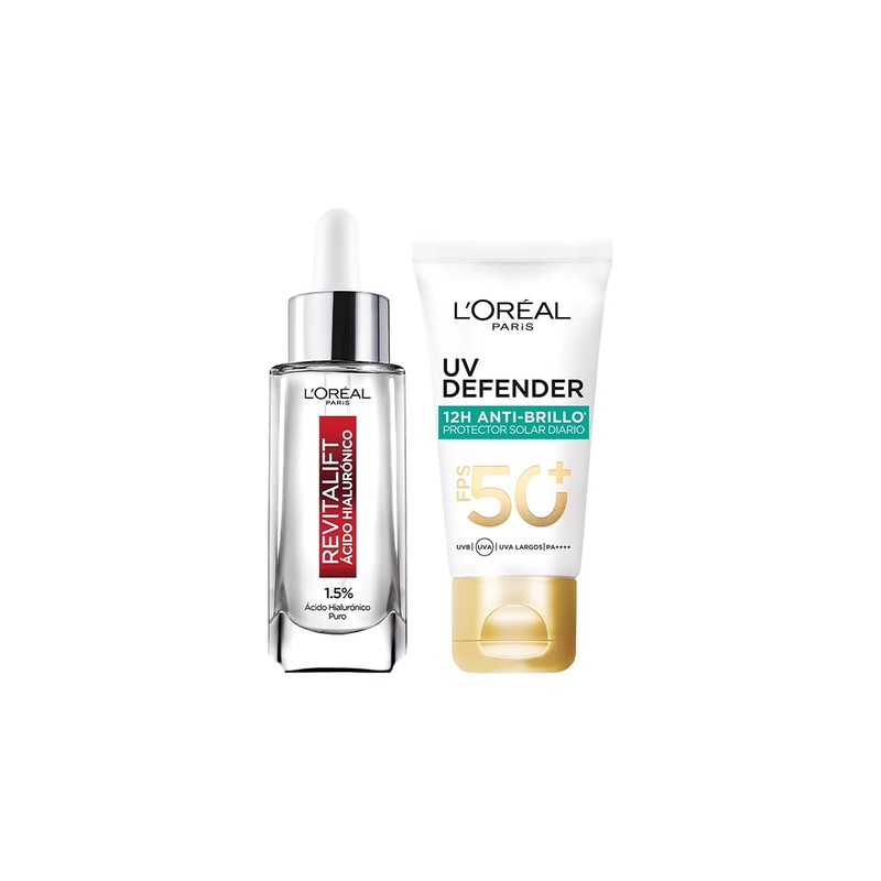L'Oréal Paris Kit: Protector Solar Diario FPS50+ UV Defender Anti-Brillo