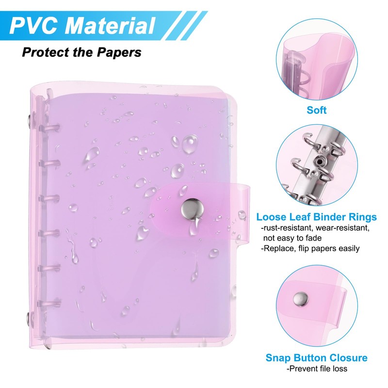 PATIKIL A7 Clear Binder Cover Flexible PVC Refillable Notebook Shell