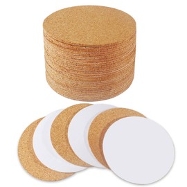 30 Pack Self-Adhesive Cork Round 4” Cork Tiles Cok Bcking Sheets Cork Coasters Round for DIY Crafts