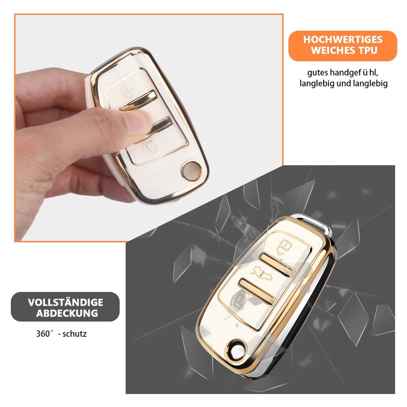 FT FUNTOR Golden Edge Black and White Key Holder, 2