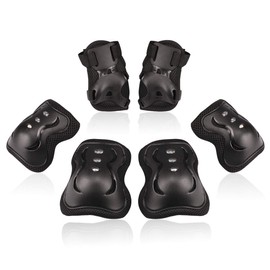 BOSONER Kids/Youth Knee Pads Elbow Pads Toddler Protective Gear Set with Wrist Guards 6 in 1 for Roller Skates Cycling BMX Bike Skateboard Inline Skatings Scooter Riding Sports, Volleyball, Football