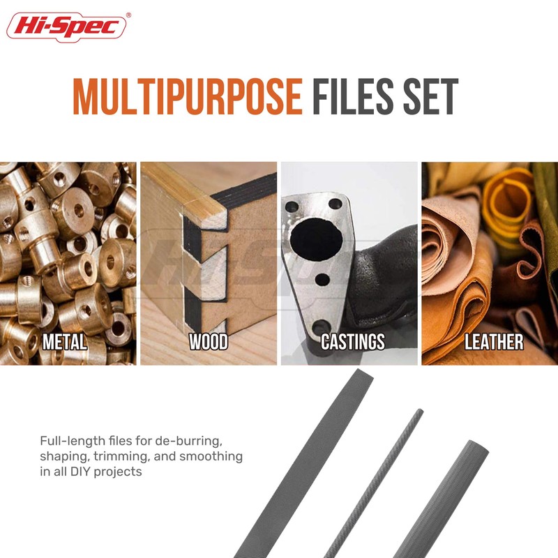 Hi-Spec File Set of 3 - Flat, Round, and Semi