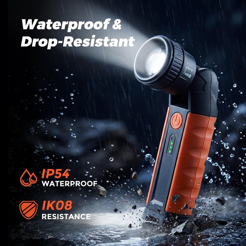 Rechargeable Flashlights High Lumens, LED Flashlight with Zoomable & 180°
