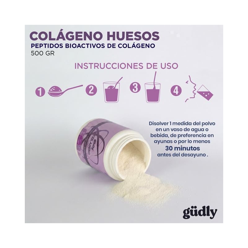 Colágeno Gudly Peptidos Bioactivos Huesos 500 Grs Sabor