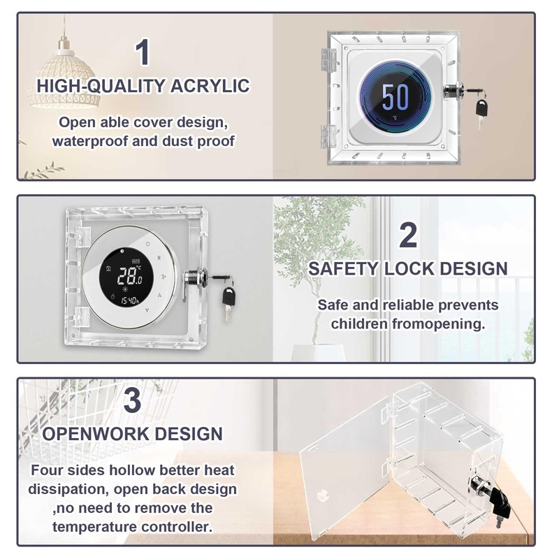 Gachiwar Thermostat Cover, Guard Thermostat Lock Box with 2 Keys