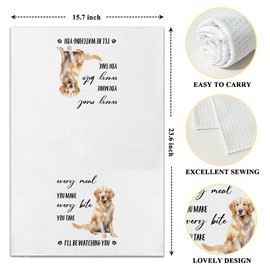 Dog Kitchen Towels Golden Retriever Kitchen Towels, Dog Dish Towels Hand Towels For Kitchen, Housewarming Gifts Golden Retriever Gifts For Women Men Dog Lover, Decorative Kitchen Towel For Home -02