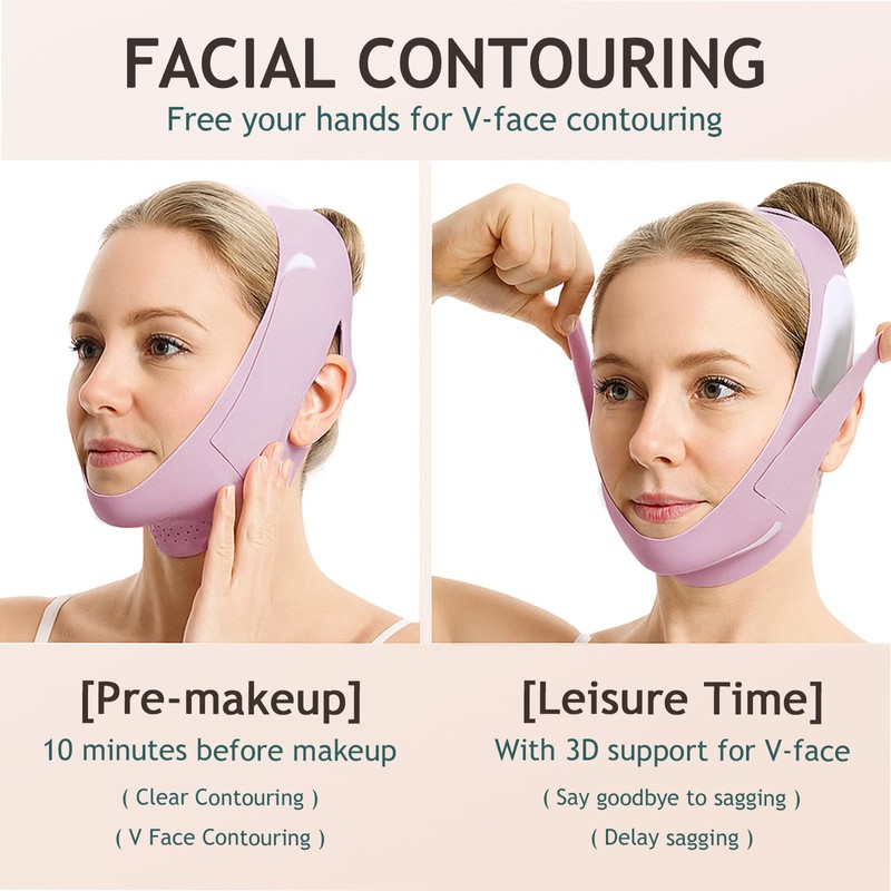 FUG V Line Face Lifting Chin Mask, Reusable Comfortable Adjustable