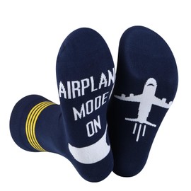 JNIAP Pilot Socks Aviation Socks Airplane Crew Socks Aviation Pilot Socks Airplane Mode On Gifts Aviation Themed Socks (Cotton, Airplane Mode)