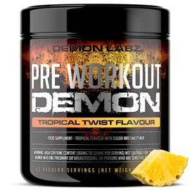 Pre Workout Demon - Advanced Pre-Workout Energy Powder with Creatine, Caffeine, Beta-Alanine & Glutamine, Tropical Twist, 360g - 40 Servings