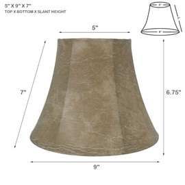 eTeckram Softback Bell Lamp Shade, Faux Leather, 5-inch by 9-inch by 7-inch, Spider-fitter