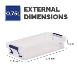 BANKERS BOX Storage Box 0.75L (10 Pack) - BPA-Free, Stackable Plastic Organizer with Clip-Lock Lid, Impact-Resistant & Fully Recyclable for Home & Office Supplies