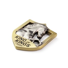 Christian Challenge Coin - Bulk Pack of 3 - King of Kings & Lord of Lords, Rev. 19:16 Gold Color Plated Prayer Coin, 2" Christian Coins with Scripture As Gifts for Men & Women