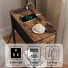 Vagusicc End Table Set of 2 with Charging Station, Narrow