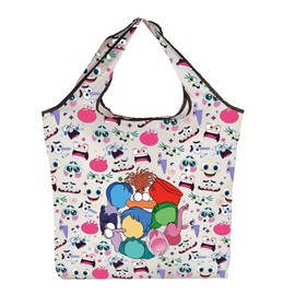 CMNIM Emotional Movie Fan Gift Cartoon Characters Foldable Tote Bag Joy Sadness Anger Feelings Reusable Bag for Groceries (Emotional F TE)