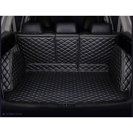 Full Coverage Rear Cargo Mat+2nd Row Back Seat Protector+3rd Row Backrest Mat+High Side Panels Compatible with Lexus GX400/GX460 2+3+2 Seater 2010-2023(Not Fit 2024/2025)(Black with Black Stitching)