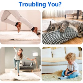 UCINNOVATE 17X Rug Gripper, Non-Slip Rug Pads, Rug Gripper for Hardwood Floor, Carpet Gripper for Area Rugs, Double Sided and Reusable Anti Curling Rug Gripper, Strong Stickiness and Easy to Remove