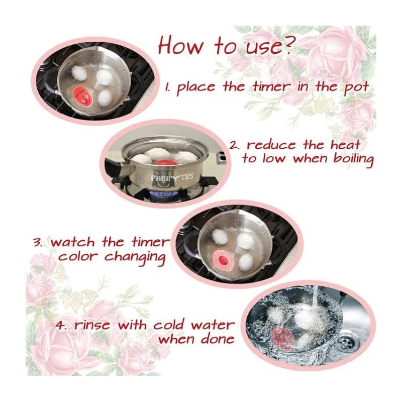 ProBytes Egg Timer - Colour Changing Indicator, Soft-Medium-Hard Perfect Boiled
