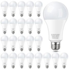 KINDEEP 150-200W Equivalent 23W E26 LED Bulb, A21 LED Super Bright Light Bulb, 2500 Lumens, Daylight White 5000K for Your Home, Office, Store, Garage, Warehouse,24-Pack
