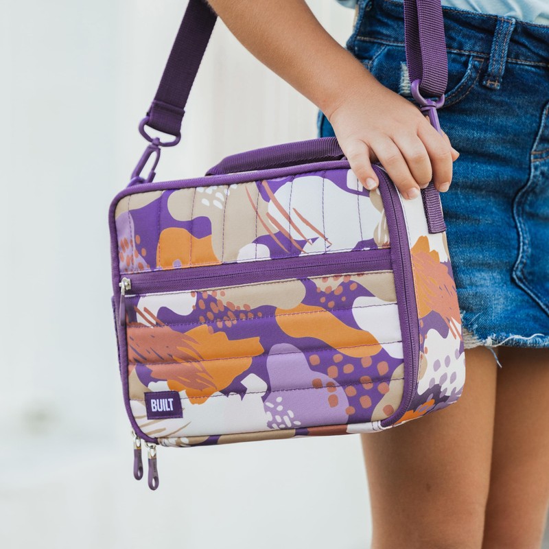 BUILT Puffer Water-Resistant Polyester Lunch Box, Lightweight Insulated and Reusable