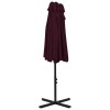 Bordeaux Red 181.1"x106.3" Garden Parasol with Aluminum Pole Sun ShelterColor: