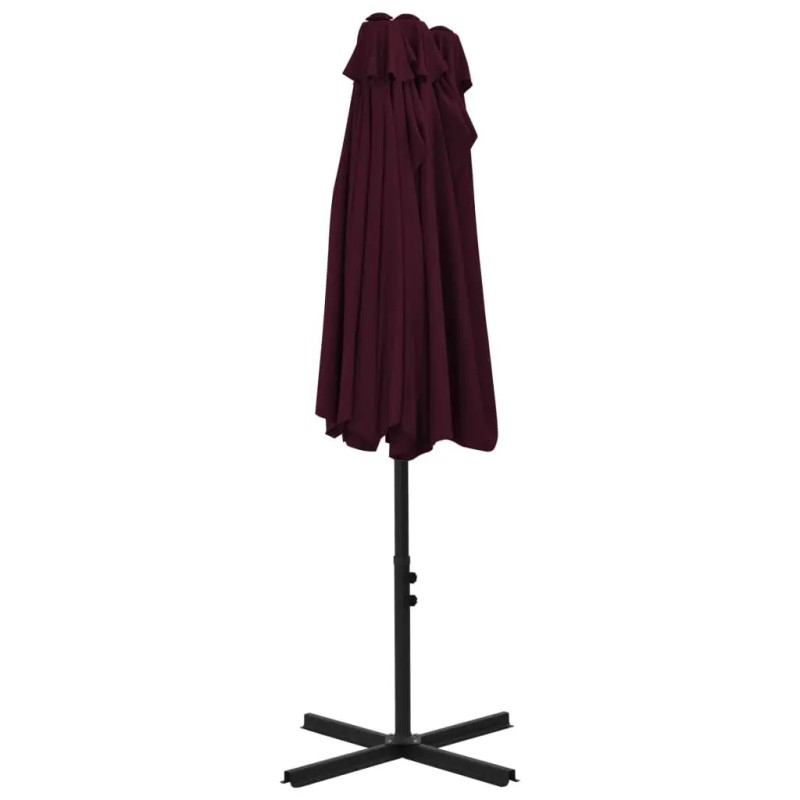 Bordeaux Red 181.1"x106.3" Garden Parasol with Aluminum Pole Sun ShelterColor: