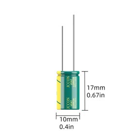 JCCON 10-Pack 400V 15uF Premium Quality Low ESR Electrolytic Capacitors 10x17mm (0.4x0.67in), 400Volt 15MFD High-Frequency Caps with Superior Performance