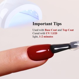 Ozzeal Gel Polish, 0.5 Fl Oz Dark Burgundy Red Gel Nail Polish Autumn Winter Soak Off LED UV Gel Nail Polish Art Starter Manicure Salon DIY Nail Gel Polish