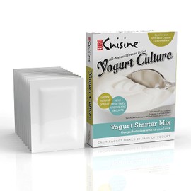 Euro Cuisine RI1020 All Natural Yogurt Culture Starter, for Dairy Free, Whole Milk, Protein Yogurt, Probiotic Yogurt Pouches for Homemade Yogurt 2pack