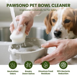 PawSono Pet Bowl Cleaner Mousse - Vet-Inspired Enzyme Formula for Fresher Bowls & Toys | Lick-Safe, No Residue | Works on Dishes, Fountains, Toys (350ml/12oz)