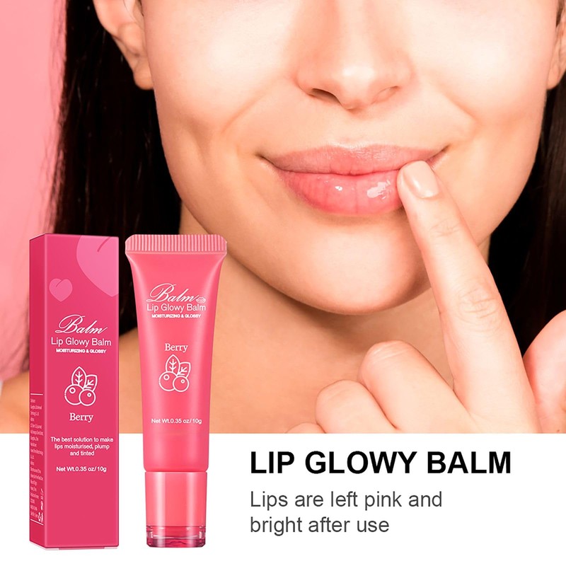 Vawolecy Lip Glowy Balm, Lip Balm for Dry, Cracked Lips,