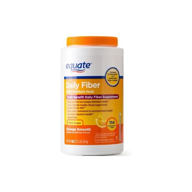 Equate Fiber Therapy Powder Supplement Value Size, 114 Ct, 48.2 Oz