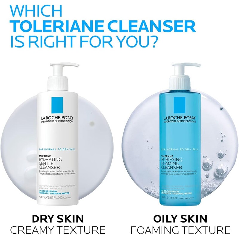 La Roche-Posay - Limpiador espumoso purificante Toleriane, 13.52 onzas líquidas