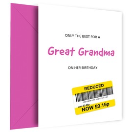 Hey Chimp Only the Best Birthday Card for Great Grandma - Funny Great Grandma Birthday Card to Say Happy Birthday to You on your Special Day Great Grandma