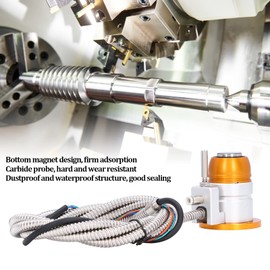 Carbide Probe Touch Tool Setter, Strong Magnet, Waterproof Aluminum Alloy Z Axis Probe Tool Setting Gauge, with Cable, for Most CNC Equipments