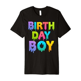 Happy Birthday Boy Cute Slime Party Squad For Kids Toddler Premium T-Shirt