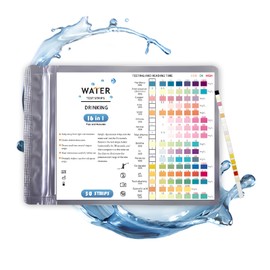 Pack of 50 PH Test Strips, 16 in 1 Water Hardness Measuring, Water Tester Drinking Water, Easy Checking of Water Quality, Test Strips for Water Quality with Hardness, Lead, Iron, Copper