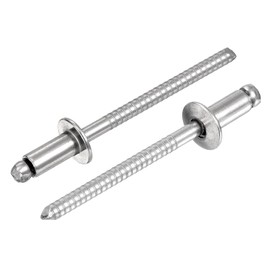 sourcing map 20Pcs 5/32"x5/16" 304 Stainless Steel Dome-Head Blind Rivets, Open-End Type Blind Rivets for DIY, Sheet Metal, Automotive Repairs, Furniture, Boat, and Duct Work (Silver)