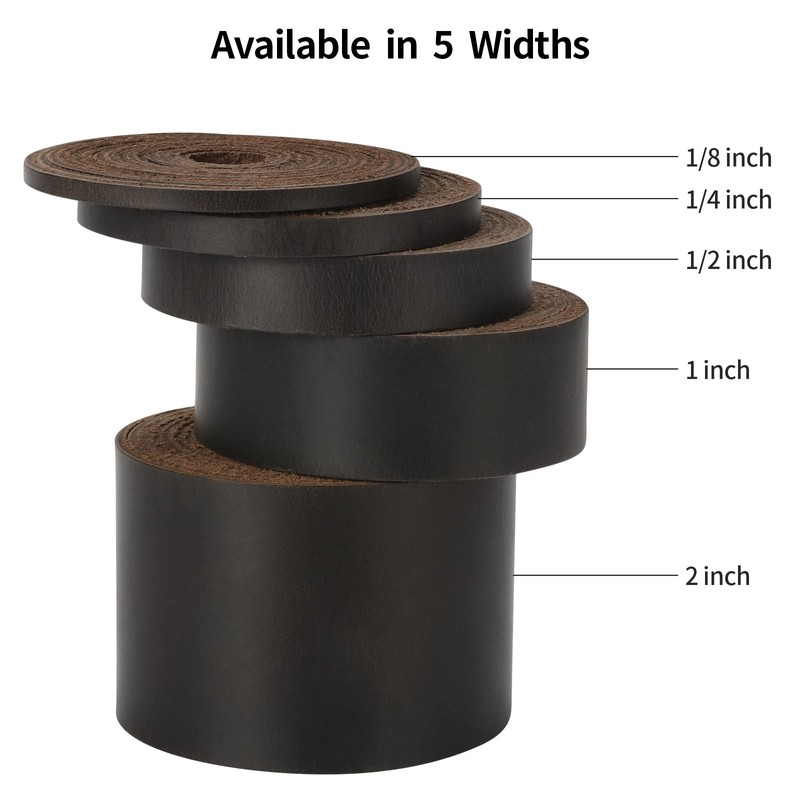 Ringsun 1/8 Inch Wide Flat Leather Strips for Crafts, Leather